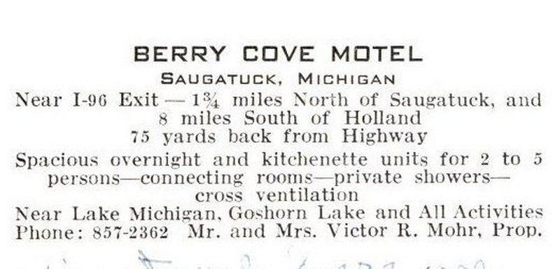 Berry Cove Motel - Vintage Postcard (newer photo)